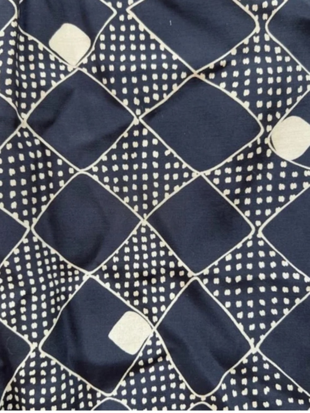 Dior Navy and White Geometric A-Line Skirt - Picture 2 of 8